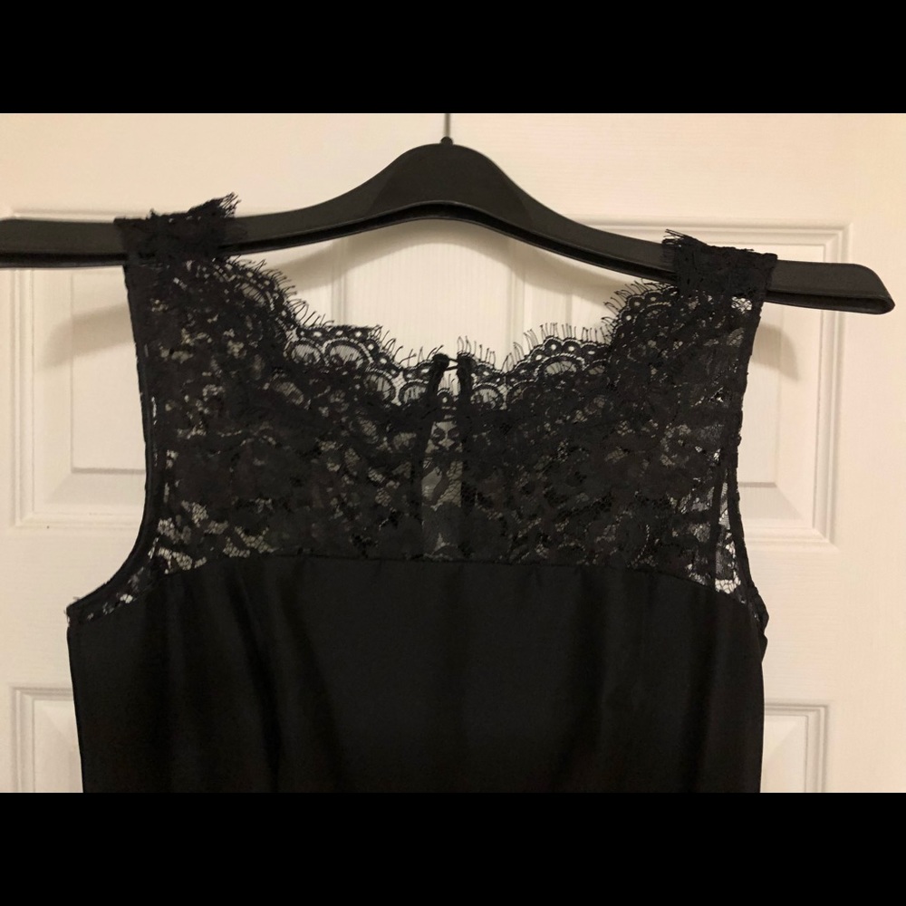 WHBM LACE BLACK FIT AND FLARE DRESS